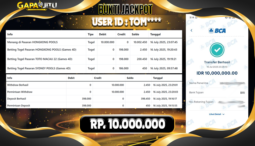 GAPAIJITU JACKPOT SLOT (SUPER SCATER OLYMPUS) Rp.16.500.000.,- LUNAS